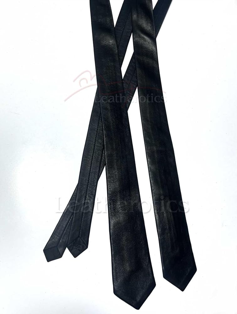 Eimee Leather Mens Black Tie - Genuine Handmade Nappa